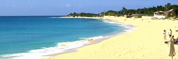 The inviting beach at La Samanna