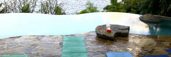 Yoga at the spa pool at Little Dix